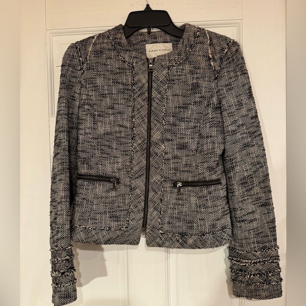 Banana Republic Gray Tweed Blazer, size 4
